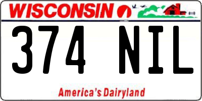 WI license plate 374NIL