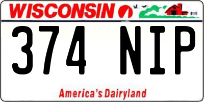 WI license plate 374NIP