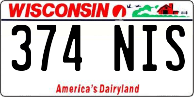 WI license plate 374NIS