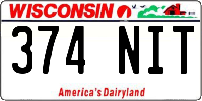 WI license plate 374NIT