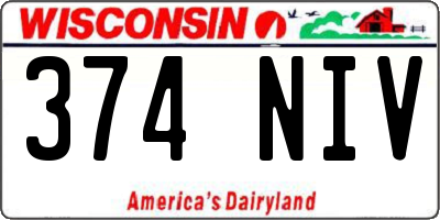 WI license plate 374NIV