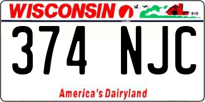 WI license plate 374NJC
