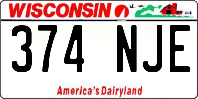 WI license plate 374NJE