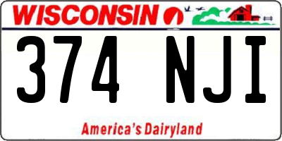 WI license plate 374NJI