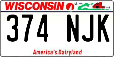 WI license plate 374NJK