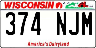 WI license plate 374NJM