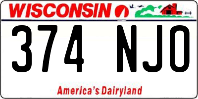 WI license plate 374NJO