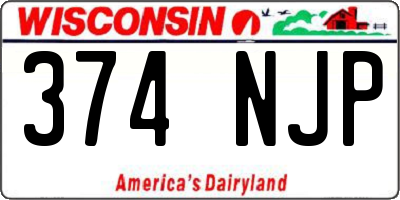 WI license plate 374NJP