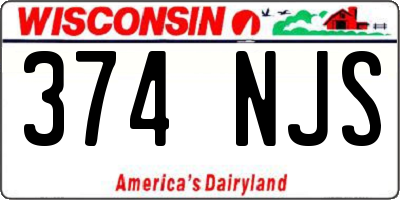 WI license plate 374NJS