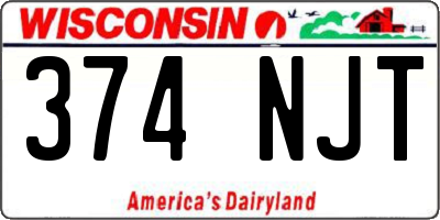 WI license plate 374NJT