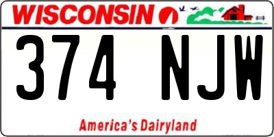 WI license plate 374NJW
