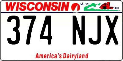 WI license plate 374NJX