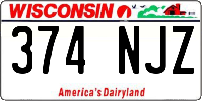 WI license plate 374NJZ
