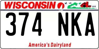 WI license plate 374NKA