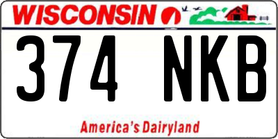 WI license plate 374NKB