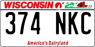 WI license plate 374NKC