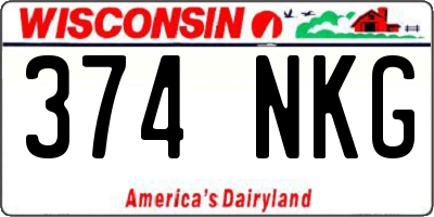 WI license plate 374NKG