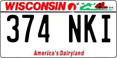 WI license plate 374NKI