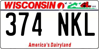 WI license plate 374NKL