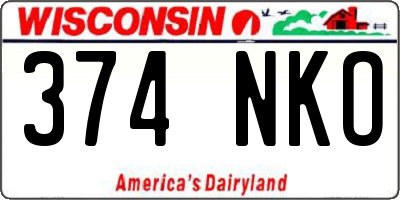 WI license plate 374NKO