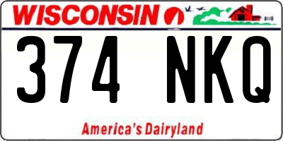 WI license plate 374NKQ