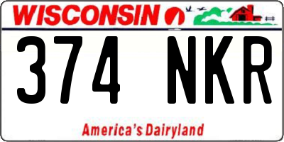 WI license plate 374NKR
