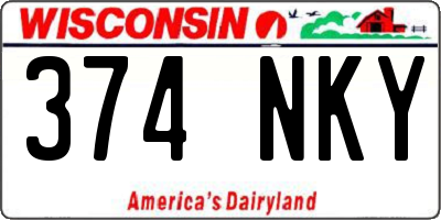 WI license plate 374NKY