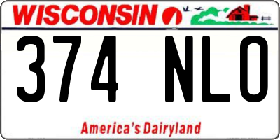 WI license plate 374NLO