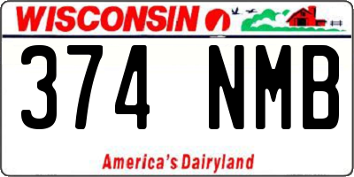 WI license plate 374NMB