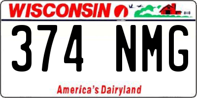 WI license plate 374NMG