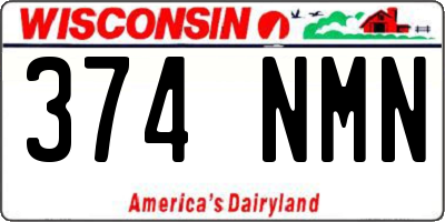 WI license plate 374NMN