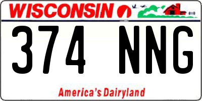 WI license plate 374NNG