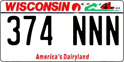 WI license plate 374NNN