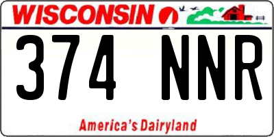 WI license plate 374NNR