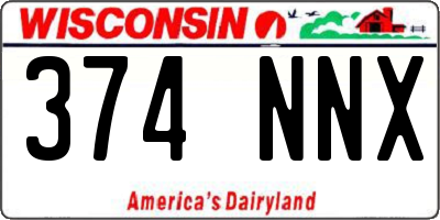 WI license plate 374NNX