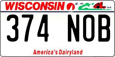 WI license plate 374NOB