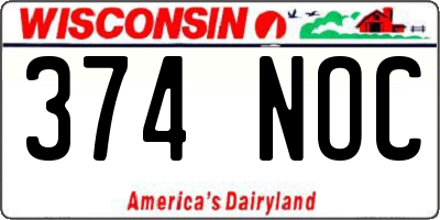 WI license plate 374NOC