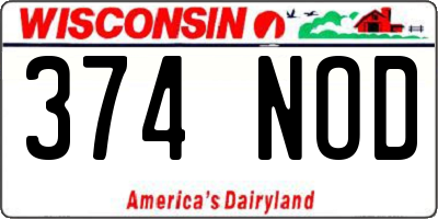WI license plate 374NOD