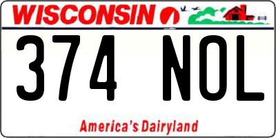 WI license plate 374NOL