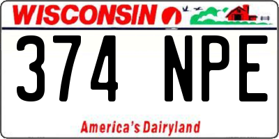 WI license plate 374NPE