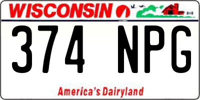 WI license plate 374NPG