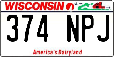 WI license plate 374NPJ