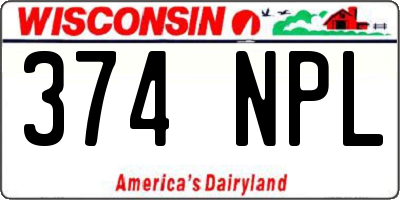 WI license plate 374NPL