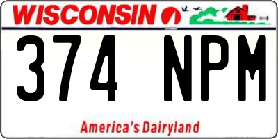 WI license plate 374NPM