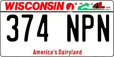 WI license plate 374NPN