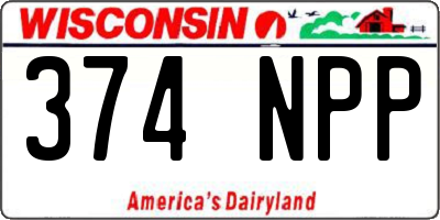 WI license plate 374NPP