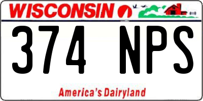 WI license plate 374NPS
