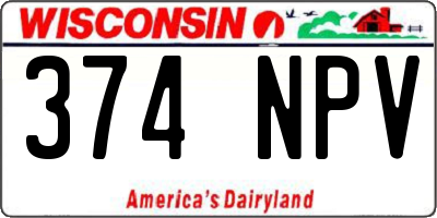 WI license plate 374NPV