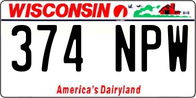 WI license plate 374NPW