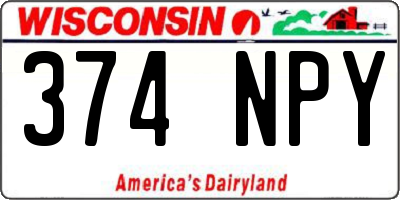 WI license plate 374NPY